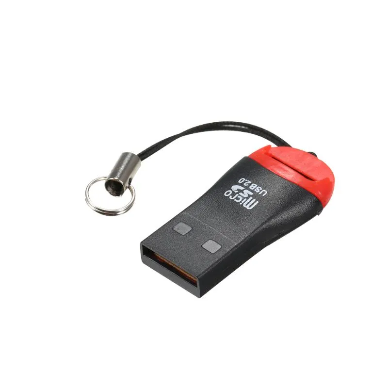 Hubs USB-kortläsare 2.0 Mini Portable Light-Weight Key Hole Design för resor utomhus mode läserusb