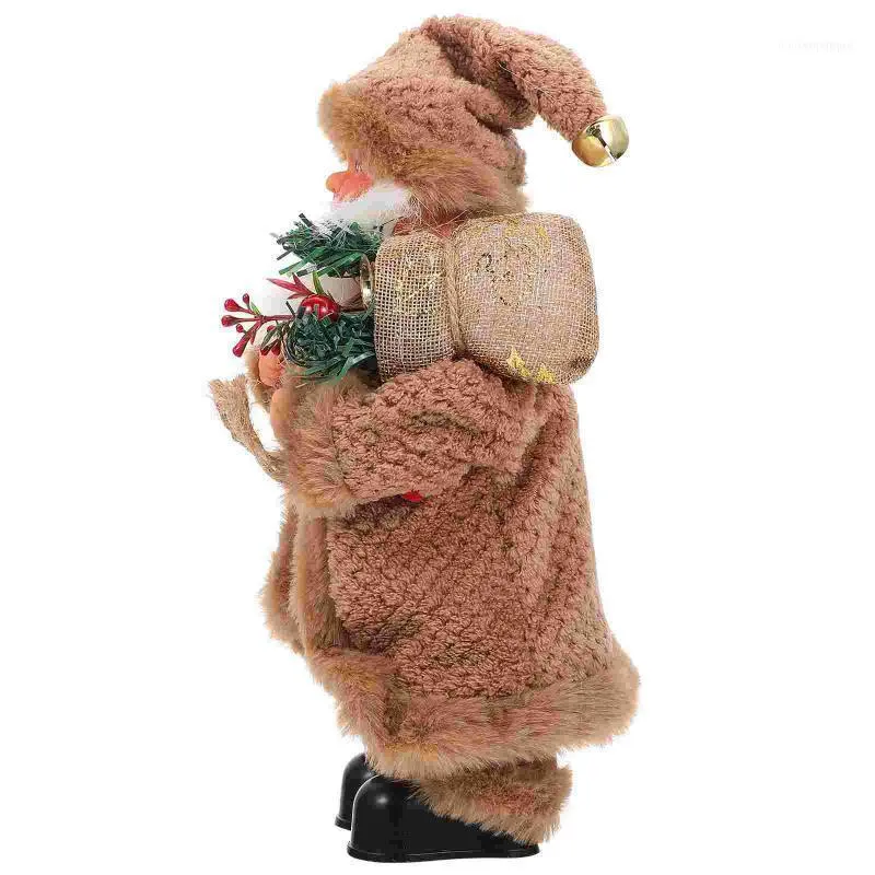 Juldekorationer 1 st jultomten Claus Doll Prydnad med elektrisk design Xmas Party Home Decor
