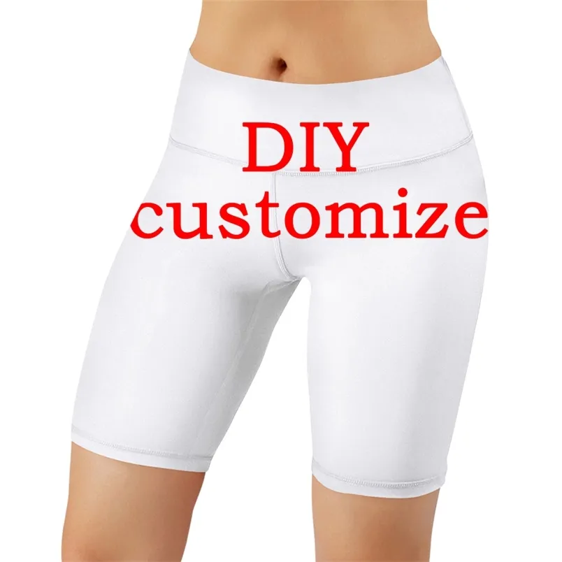 Cloocl DIY Dostosuj krótkie krótkie grafika 3D Personalizowanie drukowania Fitness Sportswear Modne spodnie jogi Drop 220707