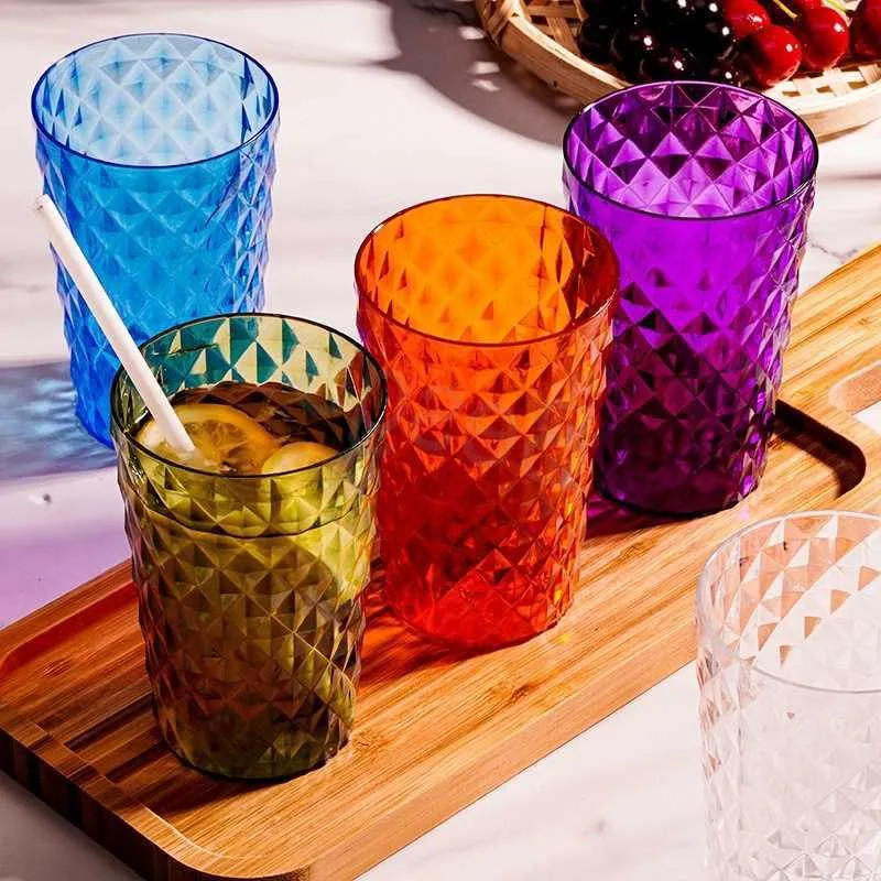 Plastic Transparent Mouthwash Cup Hotel Milk Tea Drink Cola Beer Mug Party Cocktail Cold Drink Cups Banquet Decoration Mugs