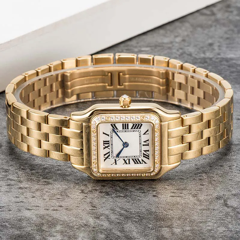 Kvinnor tittar på Fashion Classic Panthere 316L rostfritt stål kvarts Gemstone för lady presentens toppkvalitet med design armbandsur montres de luxe u1 2022