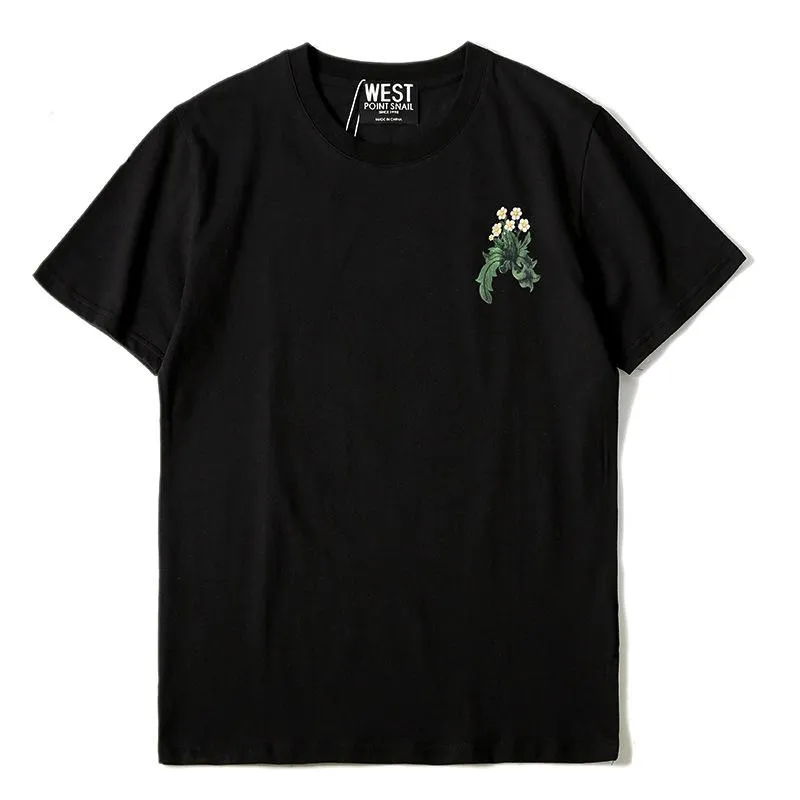 Camisetas masculinas novidade 2022 punk mass de moda t camisetas 3d amante de flores Hip Hop Skateboard Street Algodão Top Top K42Men's Men'smen's