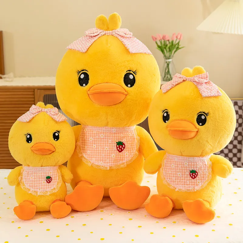 55 cm nouveau mignon canard en peluche poupée écharpe fruits canard poupées enfants apaisant cadeau