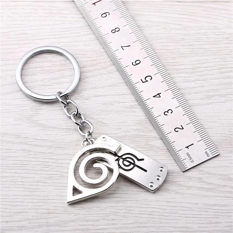 Keychains Julie 10Pcs/lot Silver Konoha Leaf Village Symbol Alloy Keychain For Fans Key Ring Holder Cosplay Chaveiro Porte Clef Miri22