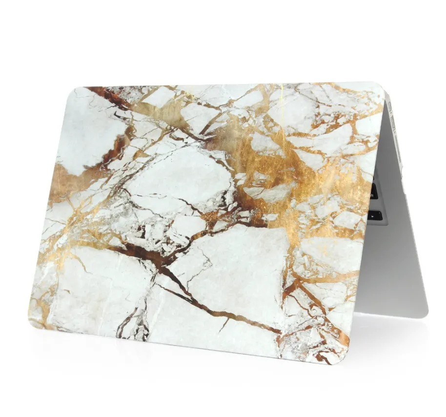 Couverture de couverture de boîtier en dur pour MacBook Pro 15.4 pouces A1707 A1990 Touch Bar Sky / Marble / Flag / Camouflage Pattern