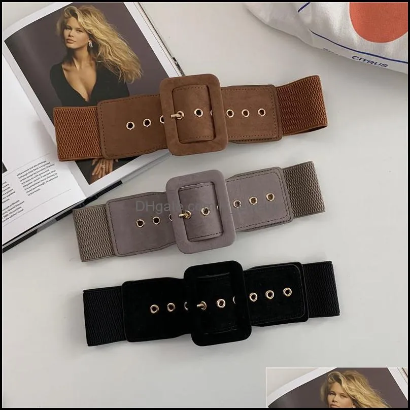women belt stretch wide waist belts metal buckle leather strap female apparel accessories dress waist summer 20220223 t2