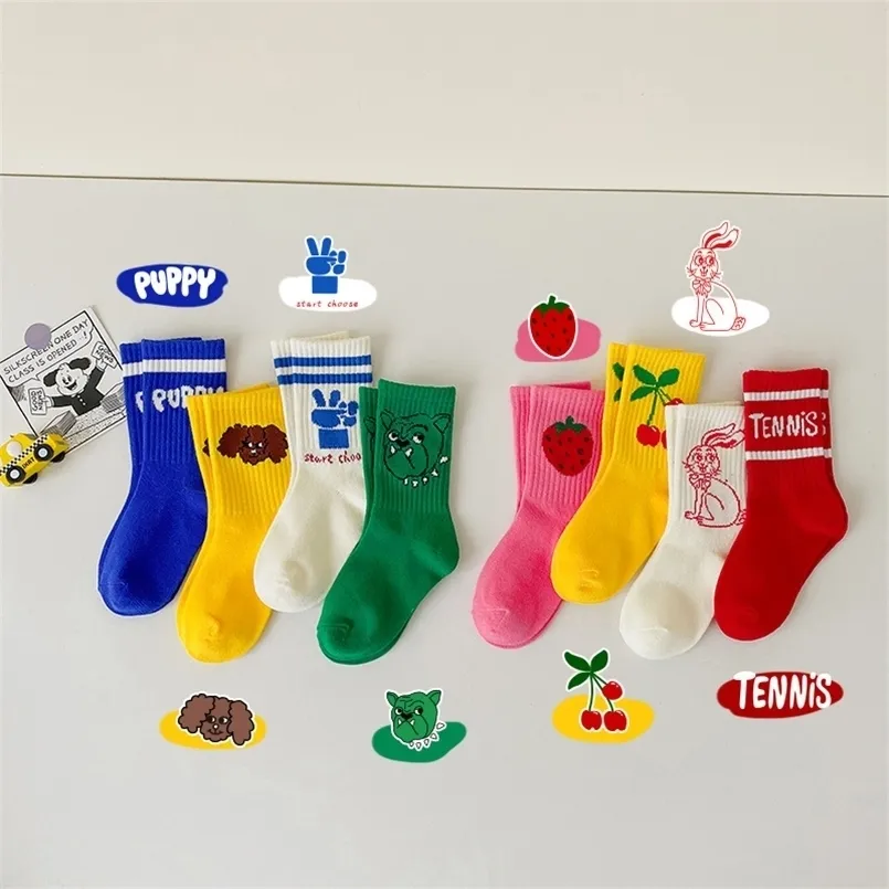 4 Pairs /lot Cute Baby Girls Socks Autumn Winter Cotton Children Infant Toddler Boys Kids 220514