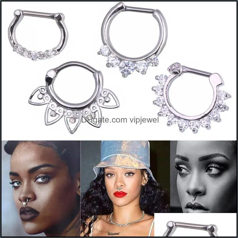 Shop jewelry nose ring titanium nose nail Septum Septum ring piercing ornaments popular in Europe and America