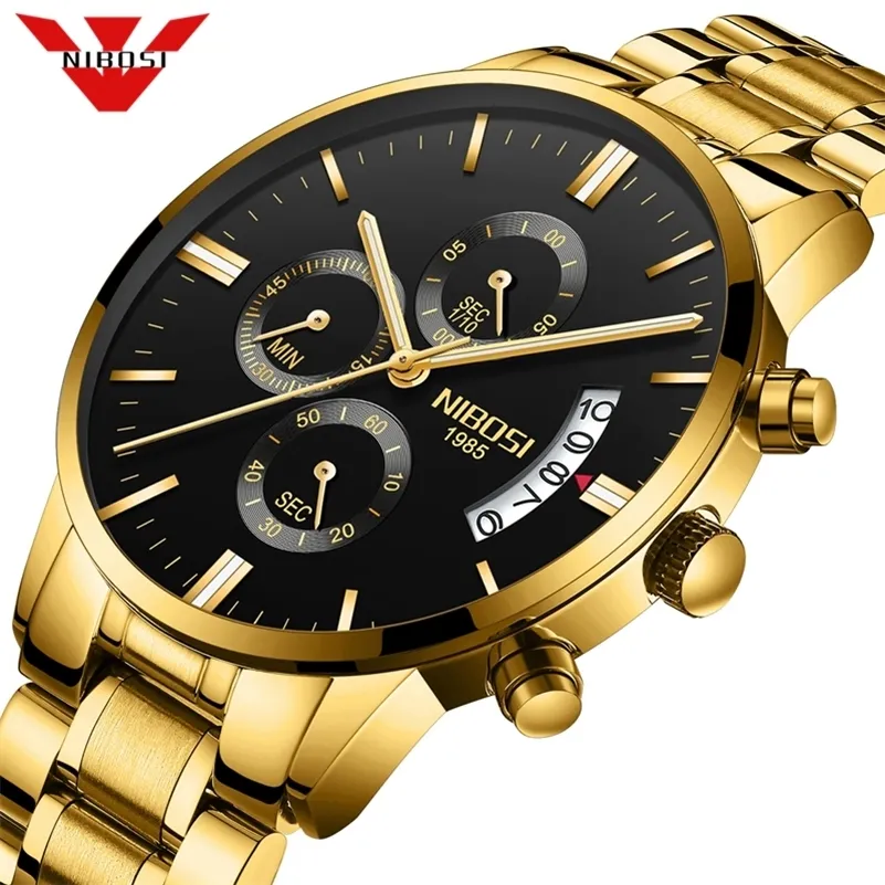 Nibosi Masculino Men Watches Luxury Top Herr Fashion Casual Dress Watch Quartz Wristwatches SAAT 220525