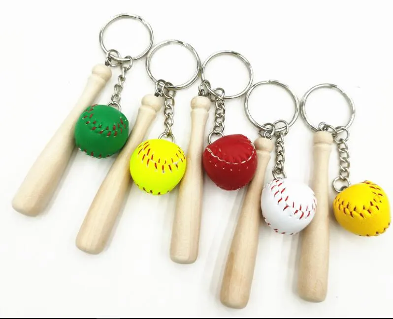 2 Portachiavi A Forma Di Mazza Da Baseball - Mini Ciondoli Sportivi Con Guanto E Palla - Regalo Per Appassionati - 5
