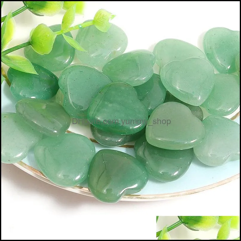 natural heart stone green aventurine chakra healing gemstones for jewelry making charms accessories fashion beads decorations