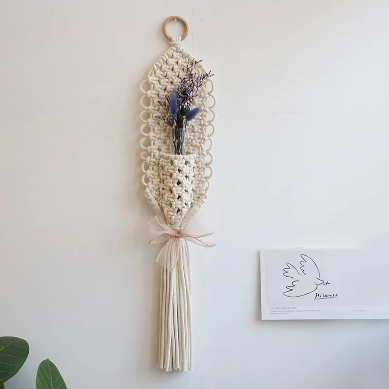 67 cm handgeweven kleur macrame muur hangende tapijt ornament Boheemse ambachtelijke decoratie prachtig voor thuisslaapkamer