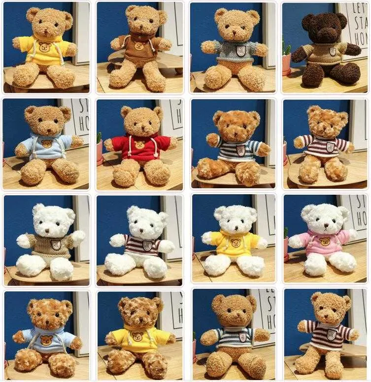 30 CM Nouveau Ours En Peluche Poupée En Peluche Jouets Doux De Noël Animaux En Peluche Jouets Cadeaux D'anniversaire Pour Enfants Couple Confession Cadeau Fournitures En Gros