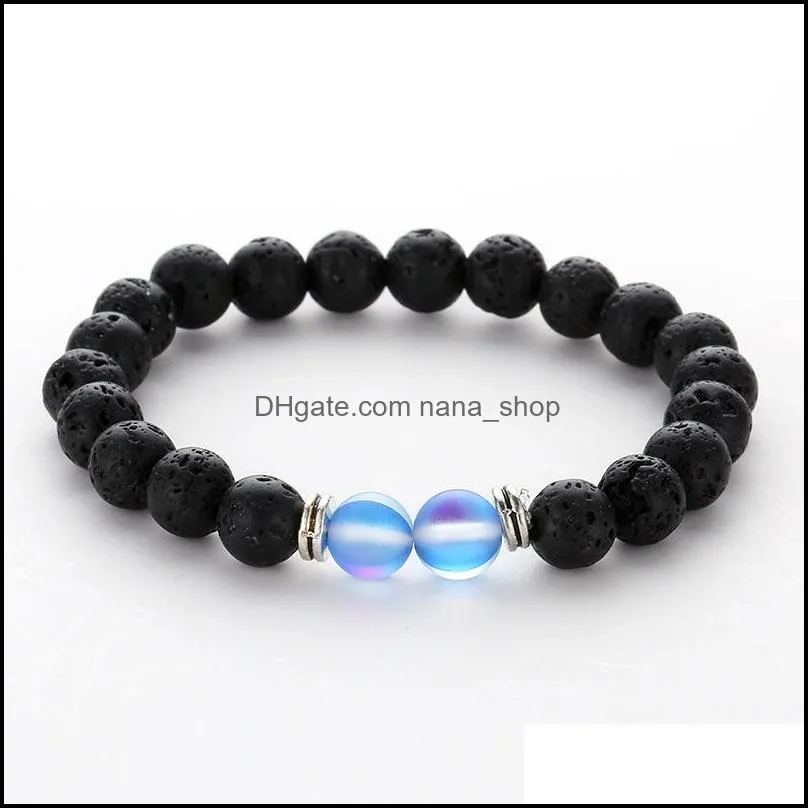 Fashion 20styles 8mm Natural Black Lava Stone Beads Bracelet DIY volcano Rock  Oil Diffuser Bracelet for women men