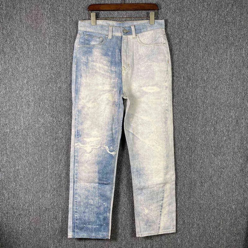 Ny ankomst 2022 Tie Dye Washed Fashion Jeans Män Bästa kvalitet Patchwork Casual Heavy Tyg Jean Women Pants Hip Hop Clothes T220803