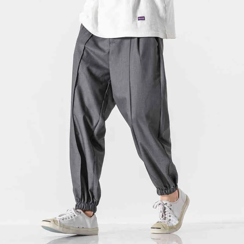 2022 Autumn Men Khaki Harem Pants Man Baggy Casual Joggers Pants Man Soild Color Sweatpants Man Hip Hop Streetwear Trousers L220706