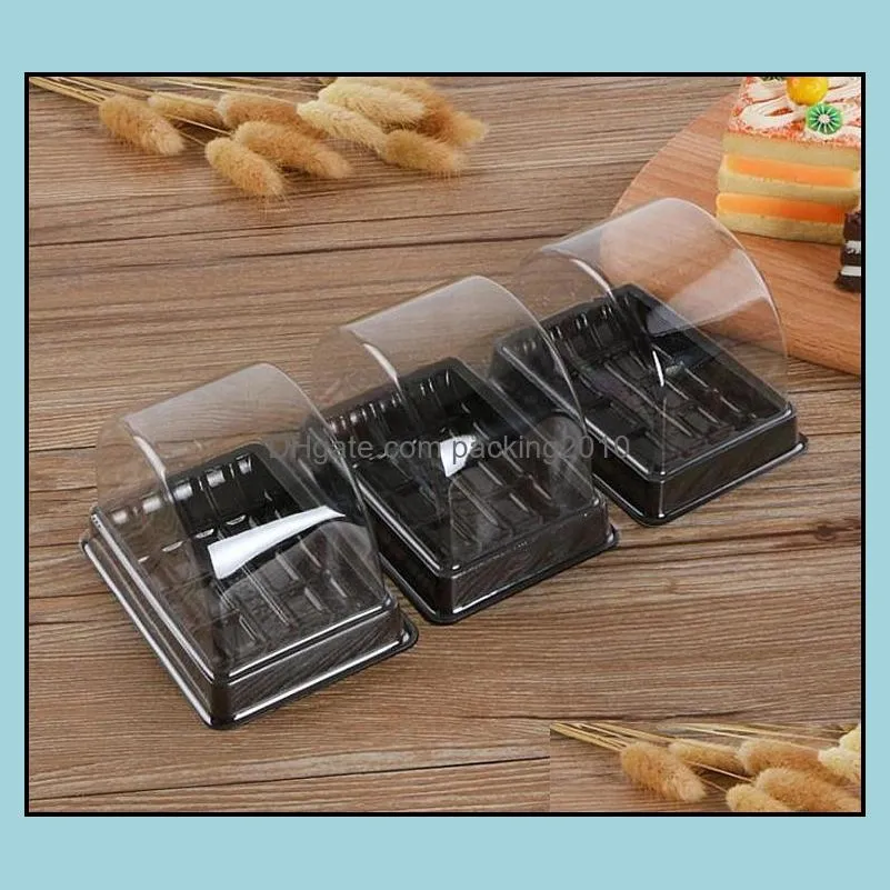 transparent pp plastic cake box single cake roll boxes bottom swiss roll boxes food packaging sn2209