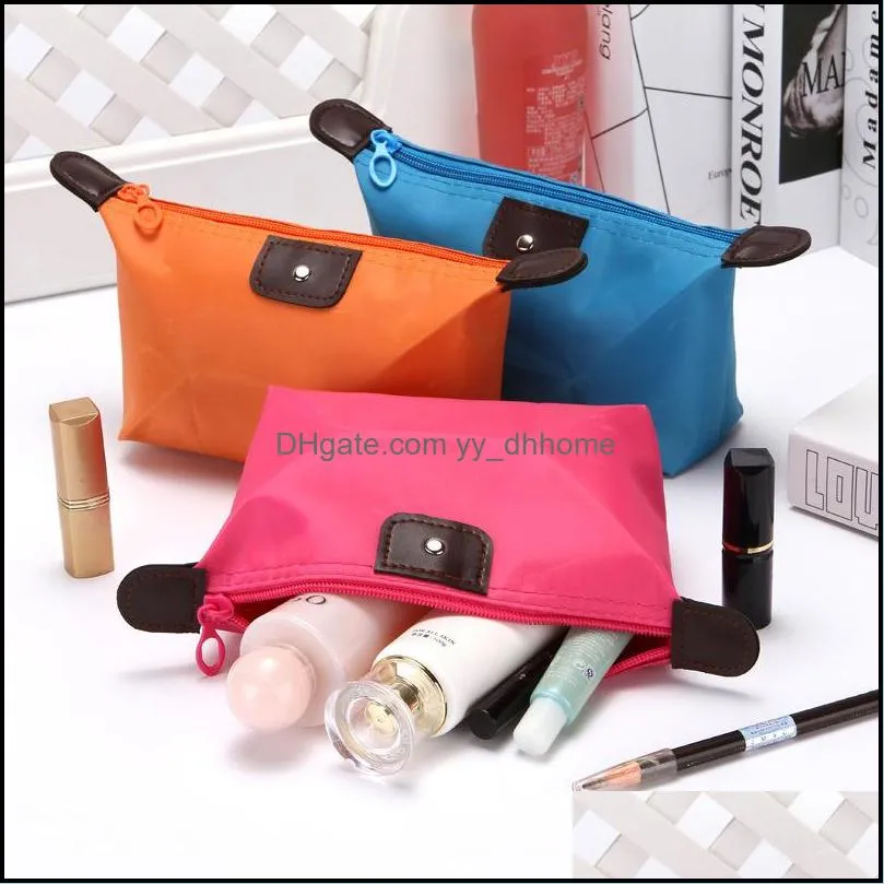 top quality lady makeup pouch waterproof cosmetic bag clutch toiletries travel kit casual small purse 14 colors wq313-wll