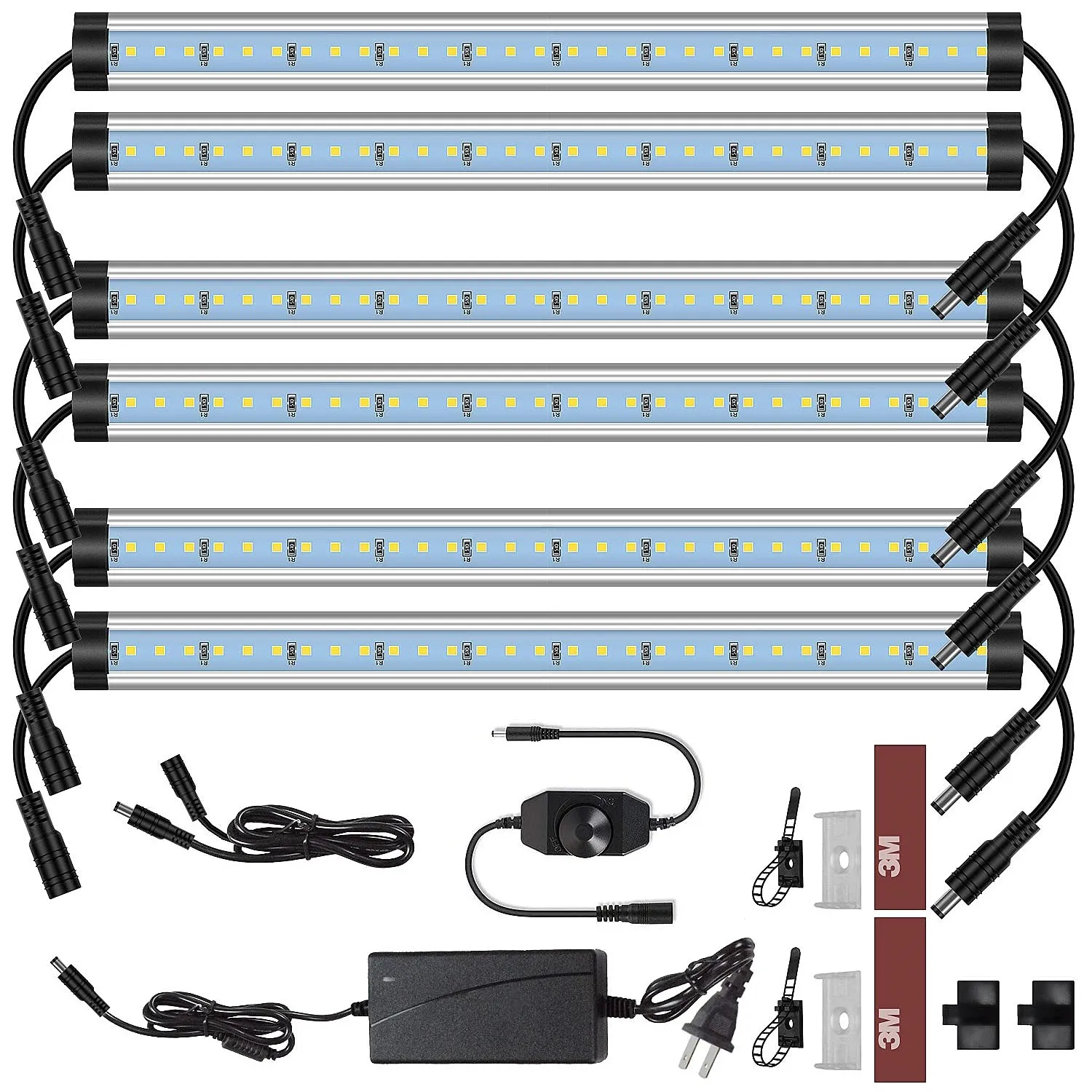 Plugue do kit de luzes do gabinete de LEDs dos EUA LED de 12V com fio sob armários Lighting Dimmable com interruptor para o balcão da prateleira de cozinha 12 polegadas 5000k Daylight White