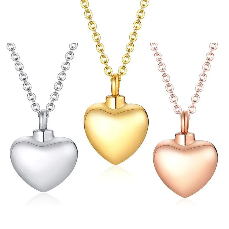 Pendant Necklaces Stainless Steel Cremation Jewelry Cute Heart Urn Necklace For Ashes Holder Keepsake JewelryPendant