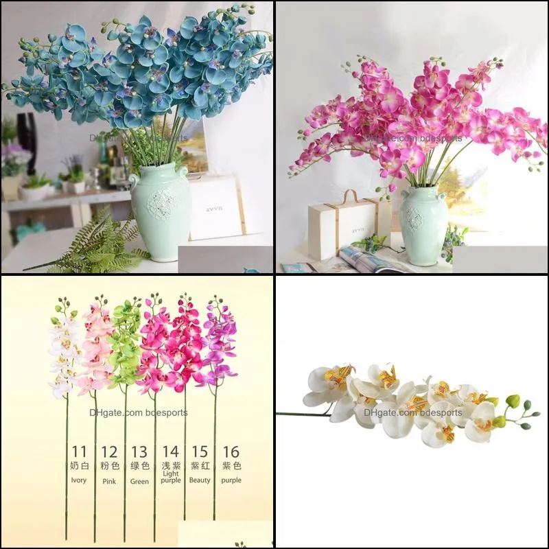 2017 Butterfly Orchid Phalaenopsis Artificial Latex Orchids Flower For Wedding Decoration Wedding Flowers