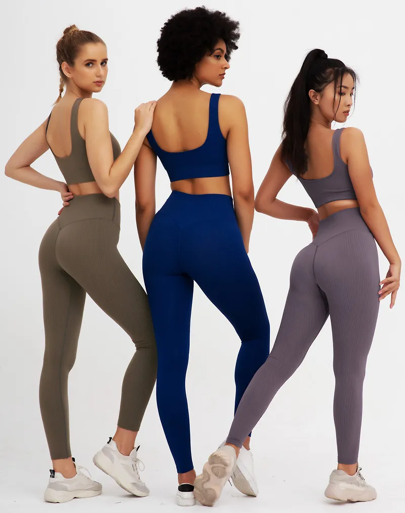 Bodybuilding Seamless Sexy Yoga Clothes Suit European and American Sports sets Tights Workout suits Running Sportswear for Women