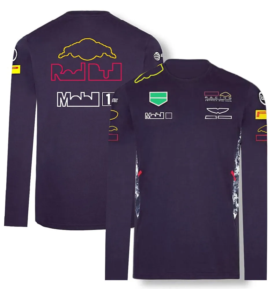 T-shirt à manches longues en polyester, combinaison de course de formule 1, T-shirt de l'équipe f1, respirant, à séchage rapide, personnalisé, peut ajouter de la taille