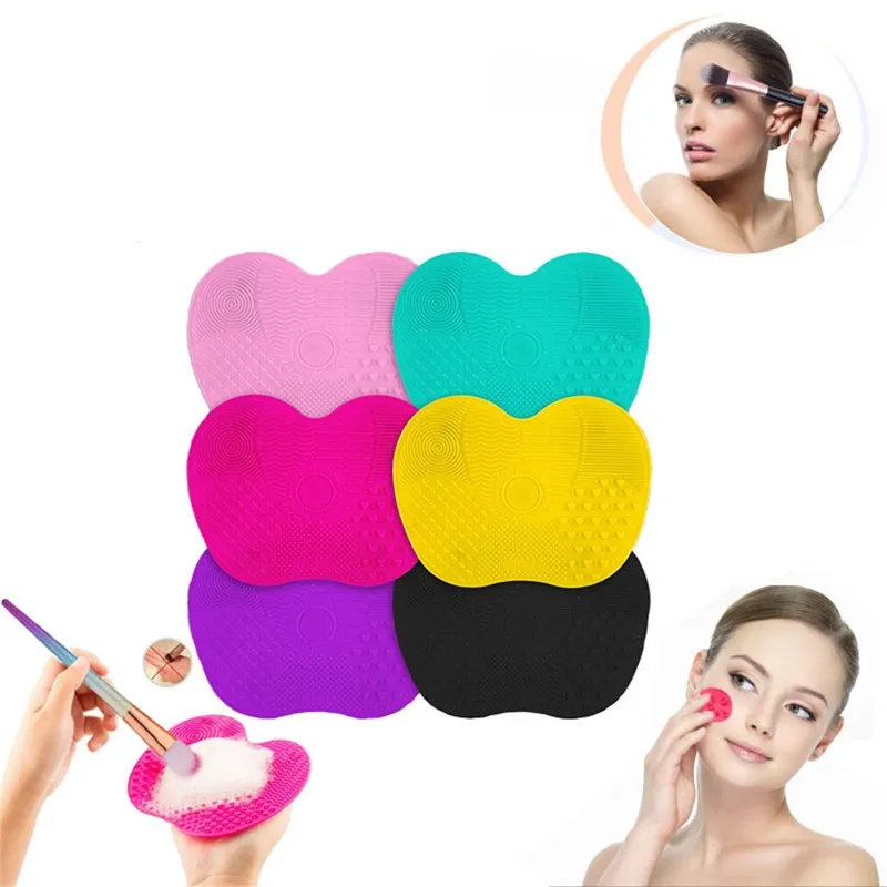 Tapis de nettoyage de brosse en Silicone, éponges, outils de lavage pour maquillage cosmétique, brosses à sourcils, tampon de nettoyage, planche à récurer, nettoyant de maquillage