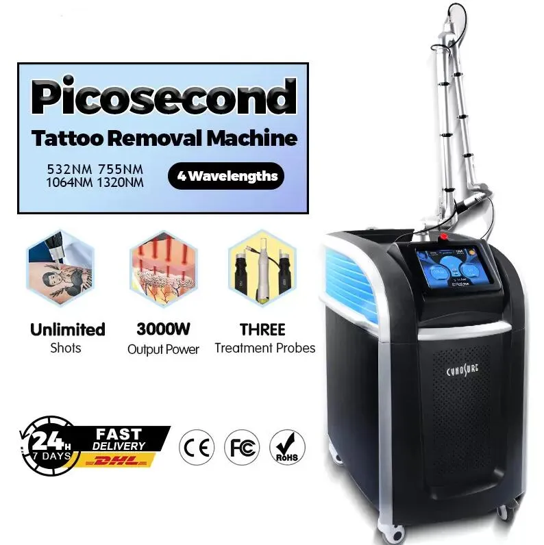 Мощный 450PS Pico Laser Pico-Second Machine Professional Medical Medical Lasers Poymentation Poymentation Tattoos Удаление 755NM Cynisure Lazer Beauty Support