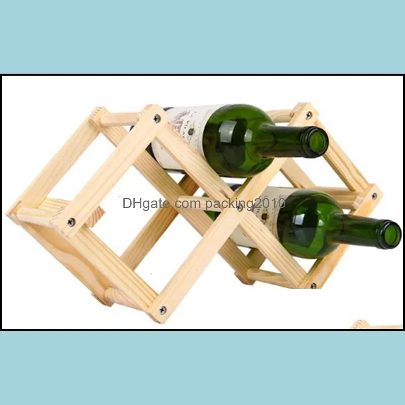 creative wood wine bottle rack foldable rhombus shaped countertop small wine rack 3 bottle wine rack organizer display shelf barware