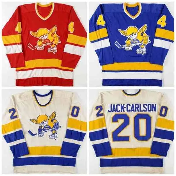 Thr Vintage 1970-76 20 Jack Carlson Mike Walton 4 Ray McKay Minnesota Morning Saints Hockey Jersey Anpassa någon spelare eller namn
