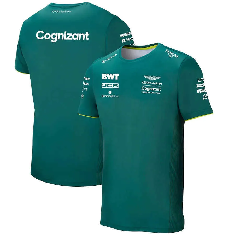 2022 Aston Martin 티셔츠 F1 포뮬러 원 팀 레이싱 자동차 3D 프린트 남성 여성 스포츠 패션 O- 넥 티셔츠 셔츠 어린이 티 탑 저지
