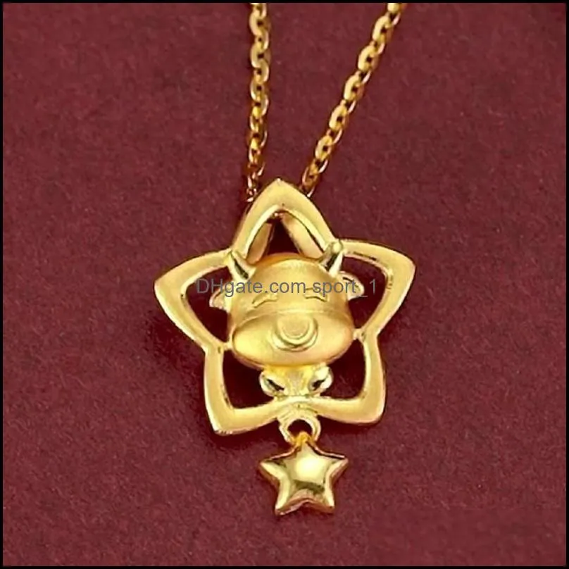 fashion and exquisite necklace fivepointed star cow pendant star zodiac pendant ox mascot pendant necklace cute party gift
