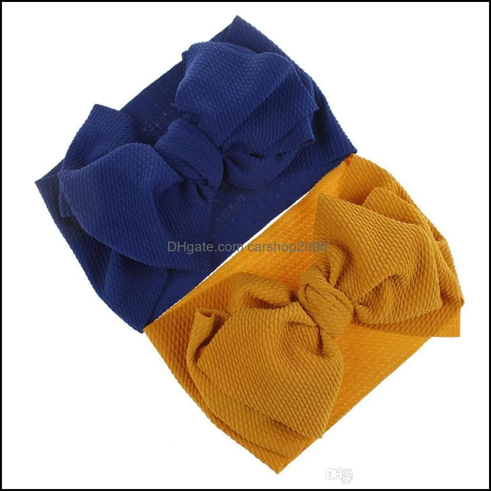 Sweet Soft Bow designer Headbands Baby Solid color Bowknot Hair Accessories Polyester Hairbands 10 Color fashion Cute head band