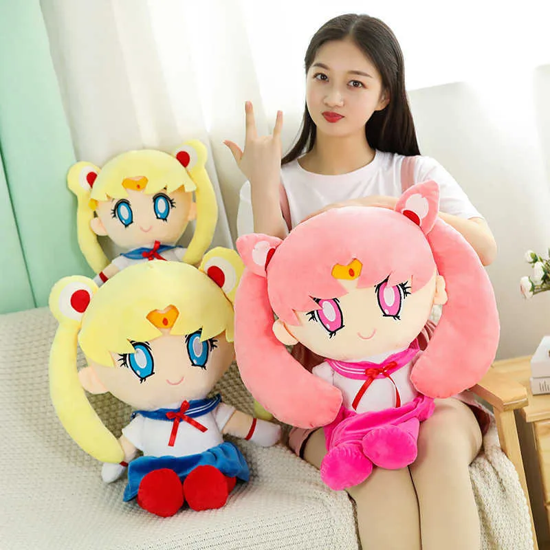 Pluszowe lalki 25-60 cm Kawaii anime Sailor Moon Plushtoy Cute Moon Hare ręcznie robione wypchana lalka Sleka Soft Cartoon Brinquidos Girl