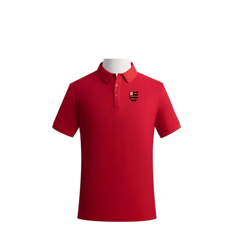 Clube de Regatas do Flamengo Men's and women's Polos high-end shirt combed cotton double bead solid color casual fan T-shirt