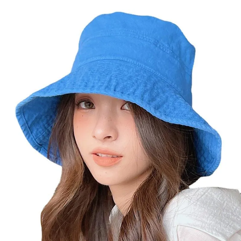 Berets Custom логотип складные унисекс шляпа шляпа Women Womansed Cotton Color Fisherman Hats мужчина хип -хоп Солнце защита панамы