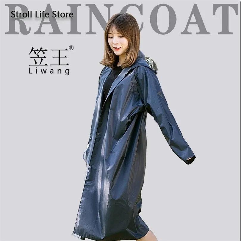 Navy Adult Transparent Raincoat PVC Long Rain Coat Women Rain Jacket Poncho Hiking Waterproof Suit Gabardina Mujer Birthday Gift 201016