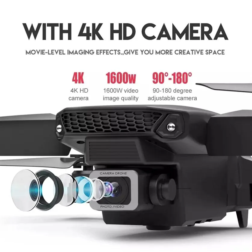 E88 Pro Drone with 4K Camera, WiFi FPV 1080P HD Dual Foldable RC