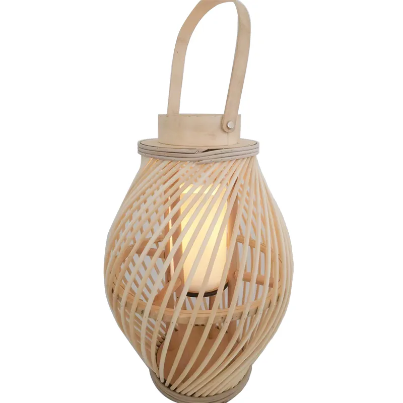 Ev Dekoru Modern Minimalist Bambu Rüzgar Lambası Mum Tutucu