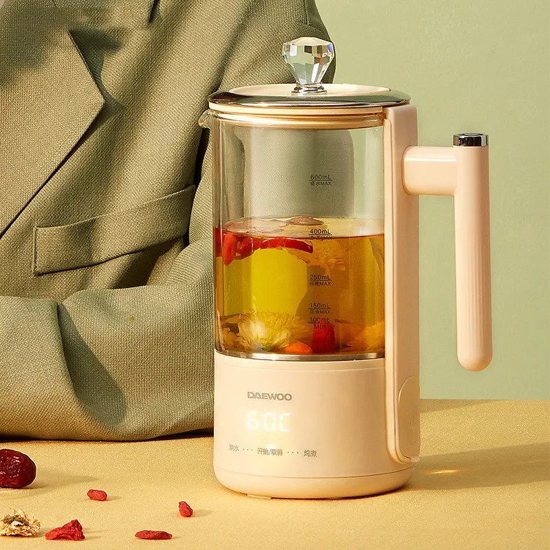 600ML Electric Kettle Automatic Multifunction Health Preserving Pot Tea Porridge Dessert Cooker Integrated Water Boiler For Home