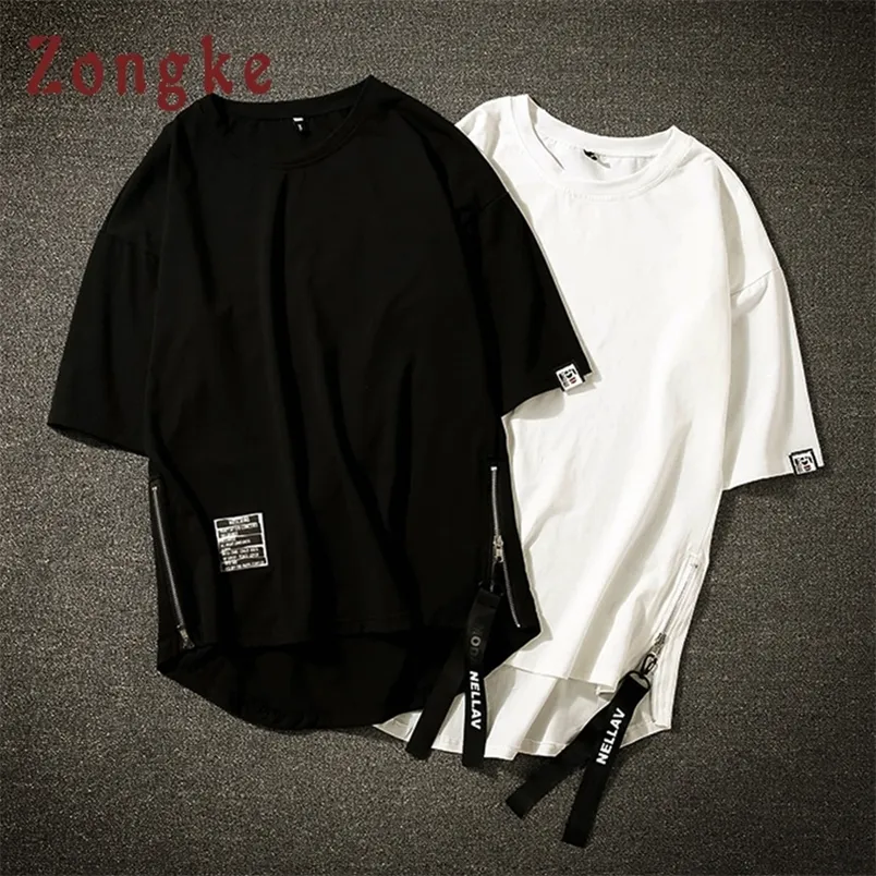 Zongke White T Shirt Uomo Tshirt Uomo T Shirt Harajuku Vintage T-Shirt Uomo Abbigliamento Streetwear Hip Hop Summer Top 5XL 220507