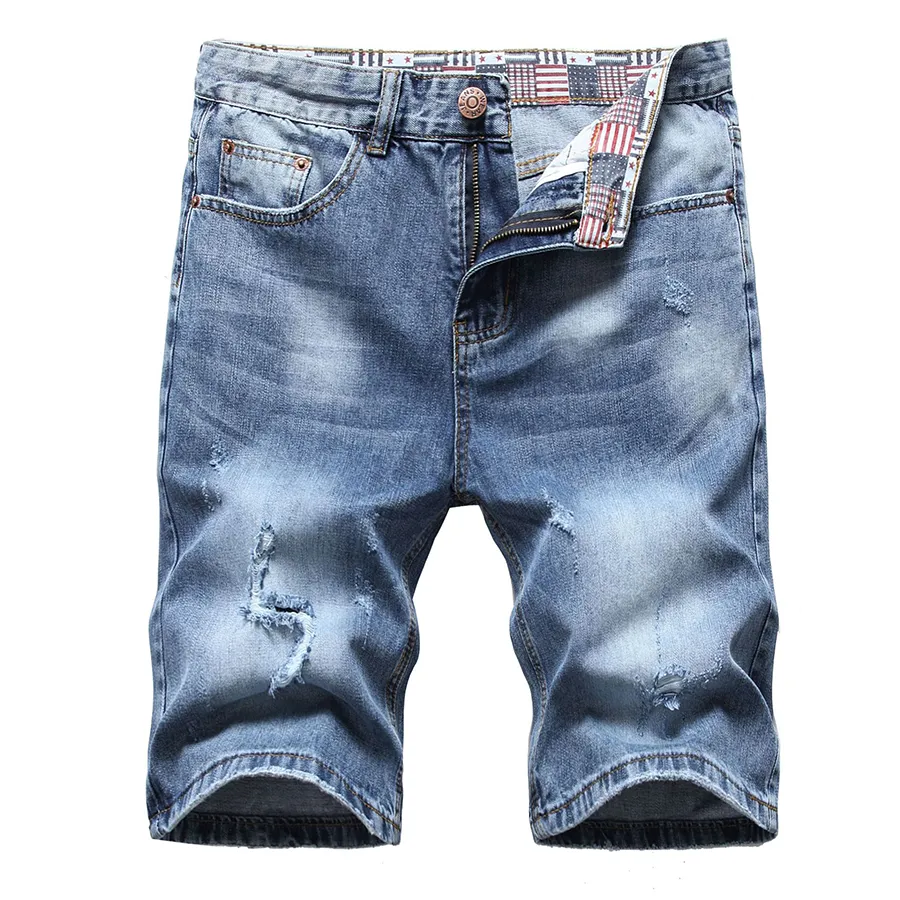 MRULIC jeans for men Distressed Men's Denim Plus Casual Shorts Retro Size Men's  pants Men Jeans Blue + 31 - Walmart.com