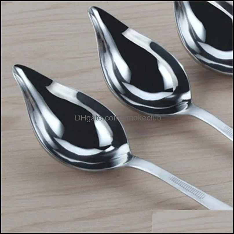 Creative Stainless Steel Tablespoon Soup Spoons Sharp Sauce Spoon Flatware Kitchen Tool 20211228 Q2