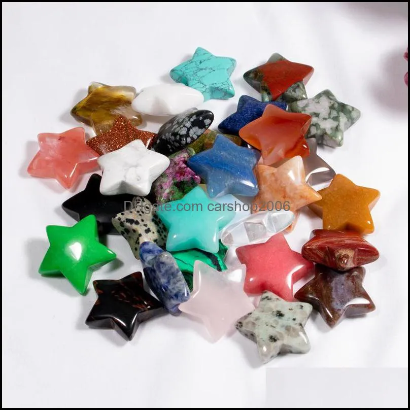 Stone Loose Beads Jewelry Natural Crystal 30Mm Star Ornaments Quartz Healing Crystals Energy Reiki Gem Living Room Decoration Dr Dhnmy