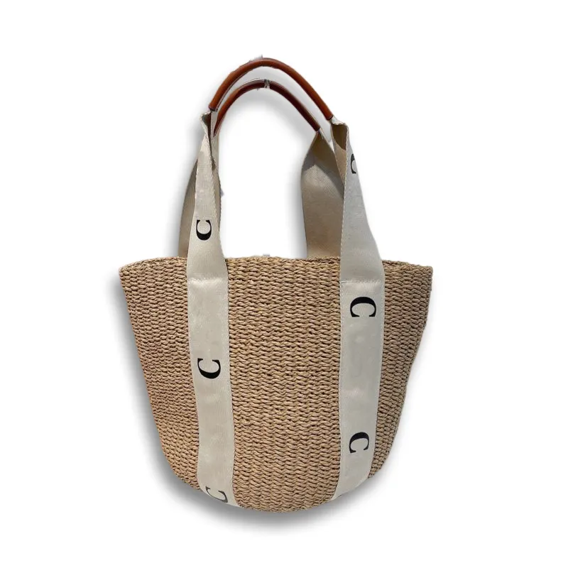 Raffia Handbag Women Basket Straw Tote Woody Hobo Beach Bags Designer Bucket Bag Designers Womens Handbags Luxurys Totes Purses 2204082