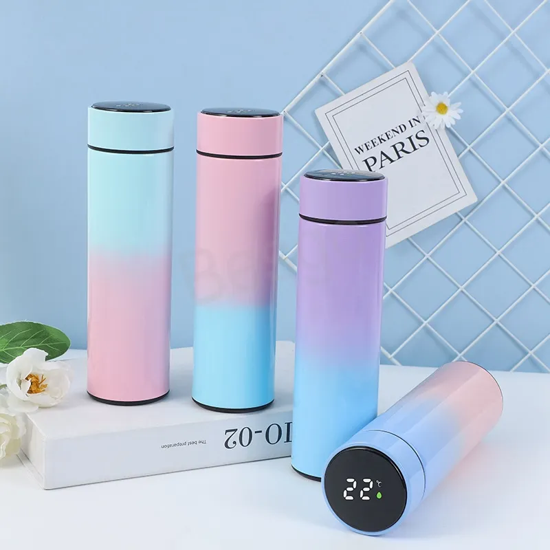 Вакуумная чашка Smart Thermos Cup Светодиодная Экран Суп Кофе Изоляция Кружки Нержавеющая Сталь Бизнес Спорт Выпивая Подарочная Кружка BH6475 Wly