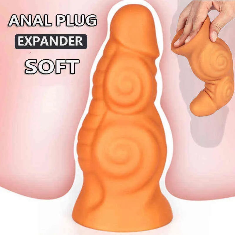 Nxy Anal Toys Огромный фаллоимитатор большой задний штекер для массажа простаты Стимулятор Стимулятор мягкого силиконового эротического секс для мужчин Женщины Гей 220510