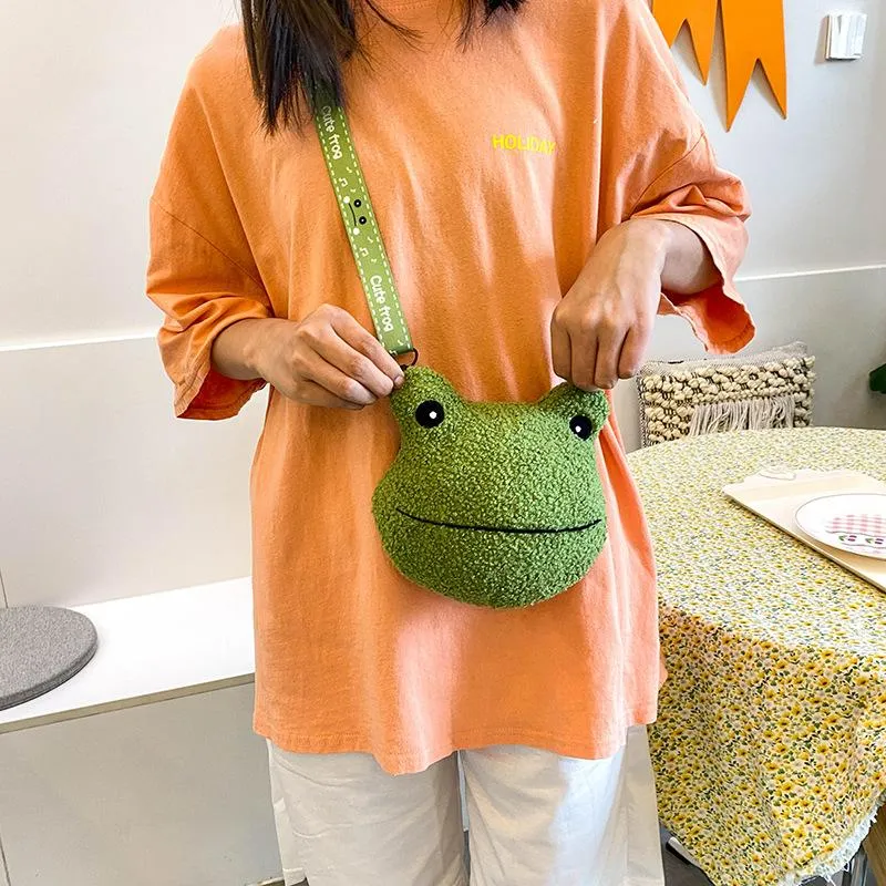Cute Frog Plush Cute Waist Bags Animal Doll Messenger Backpack With Coin  Purse And Wallet For Girls 2022 Collection From Changingstyle, $13.13