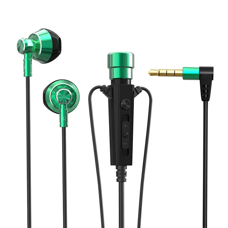 Écouteurs filaires Demi-écouteurs intra-auriculaires Stéréo à distance 3,5 mm Casque Écouteurs Musique Écouteurs Basse lourde Casque en métal avec microphone pour Android IOS Dropshipping